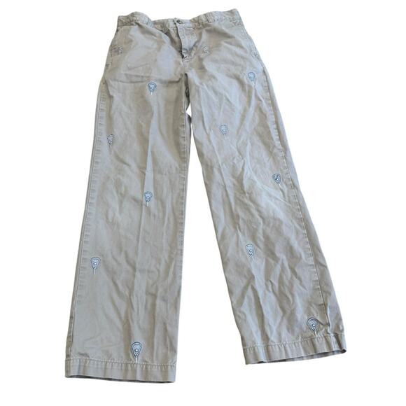 Vineyard Vines LACROSSE Embroidered Khaki Pants Size 16 - Picture 1 of 7